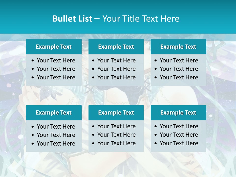 A Couple Of Anime Characters Hugging In Front Of A Blue Background PowerPoint Template