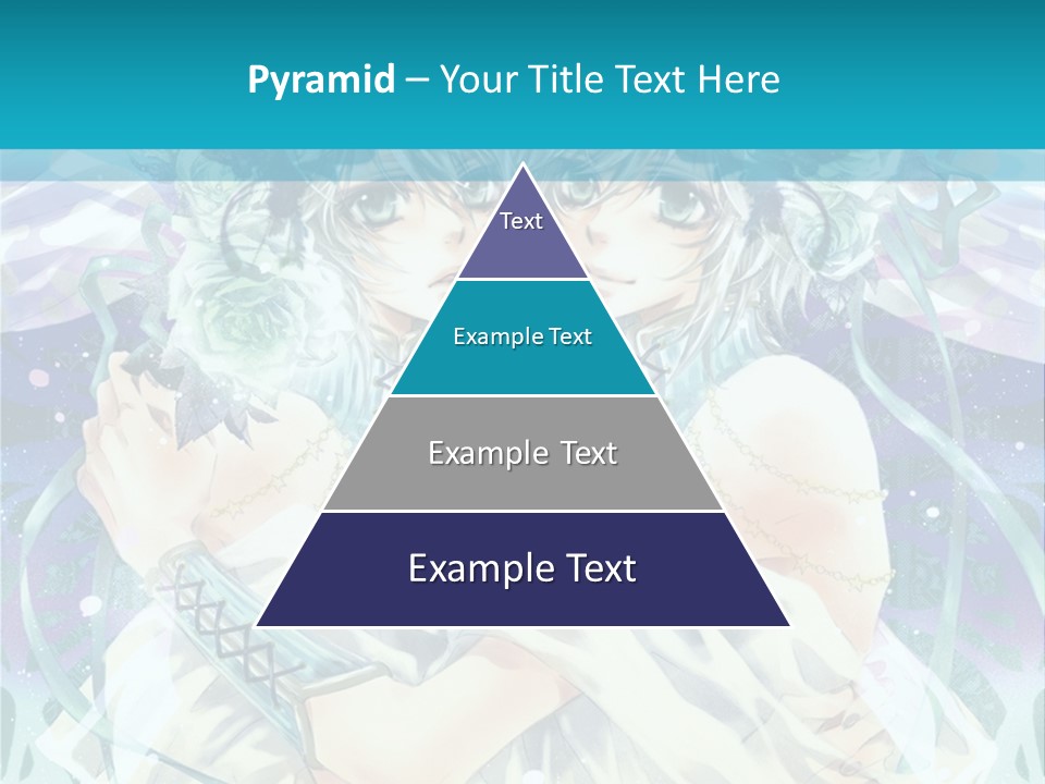 A Couple Of Anime Characters Hugging In Front Of A Blue Background PowerPoint Template