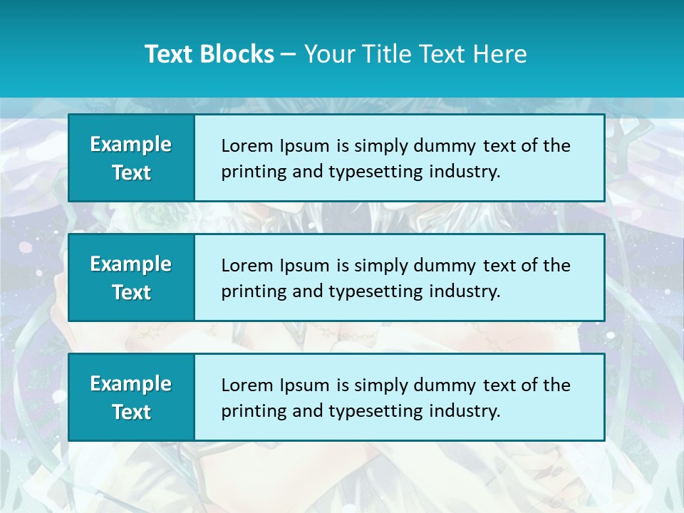 A Couple Of Anime Characters Hugging In Front Of A Blue Background PowerPoint Template
