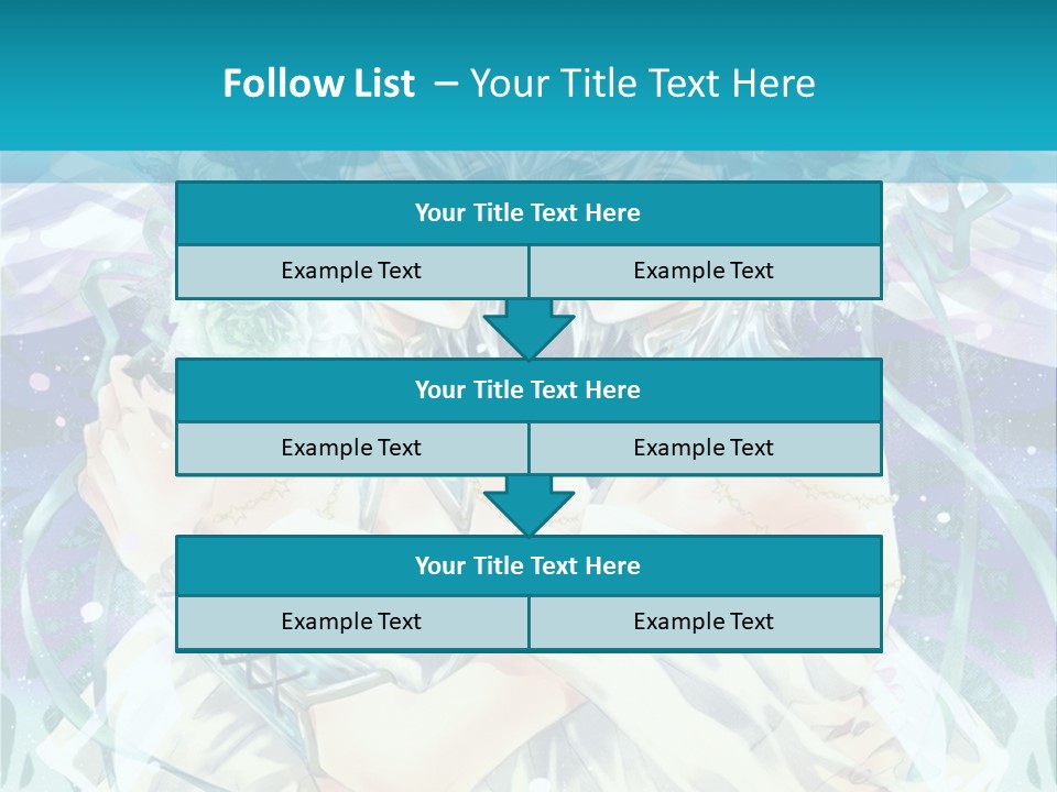 A Couple Of Anime Characters Hugging In Front Of A Blue Background PowerPoint Template