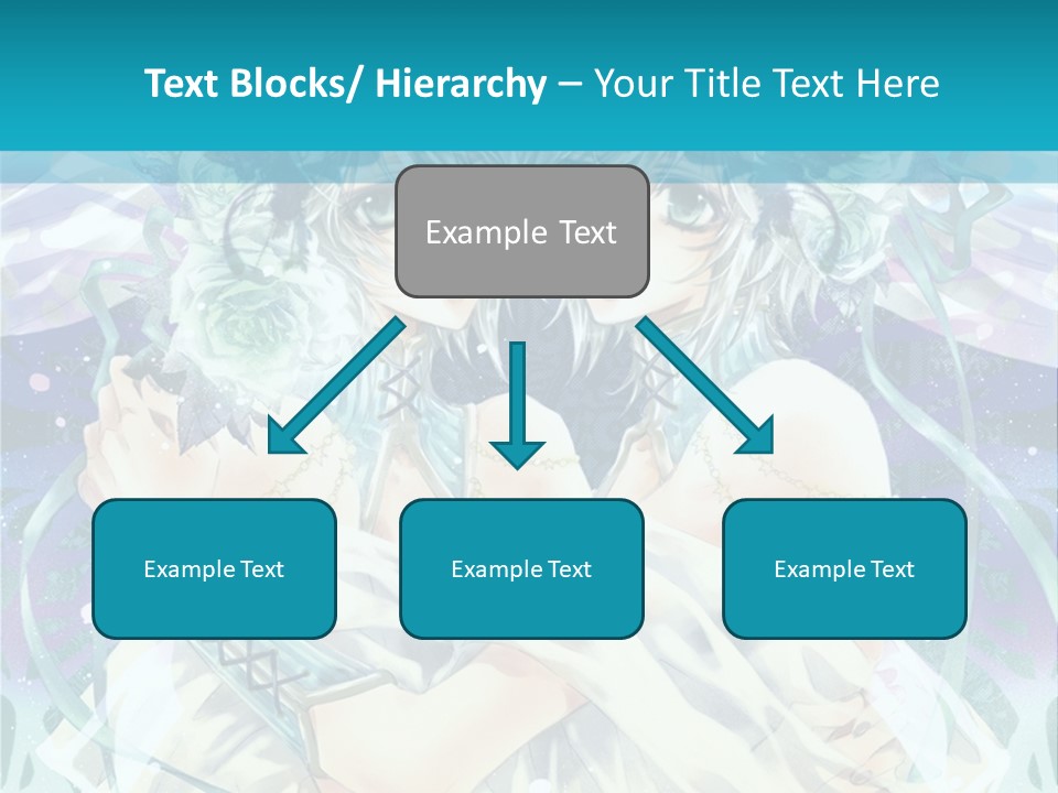 A Couple Of Anime Characters Hugging In Front Of A Blue Background PowerPoint Template