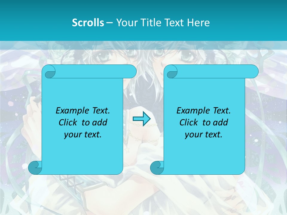 A Couple Of Anime Characters Hugging In Front Of A Blue Background PowerPoint Template