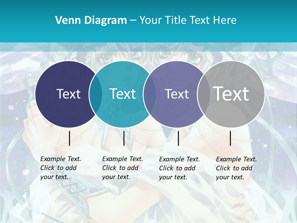 A Couple Of Anime Characters Hugging In Front Of A Blue Background PowerPoint Template