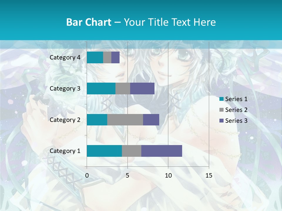 A Couple Of Anime Characters Hugging In Front Of A Blue Background PowerPoint Template