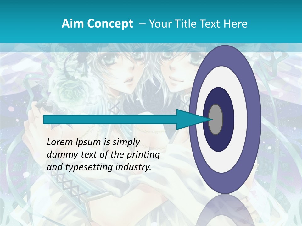 A Couple Of Anime Characters Hugging In Front Of A Blue Background PowerPoint Template