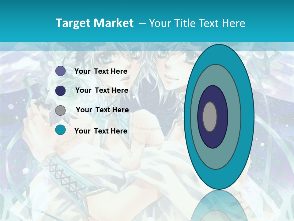 A Couple Of Anime Characters Hugging In Front Of A Blue Background PowerPoint Template