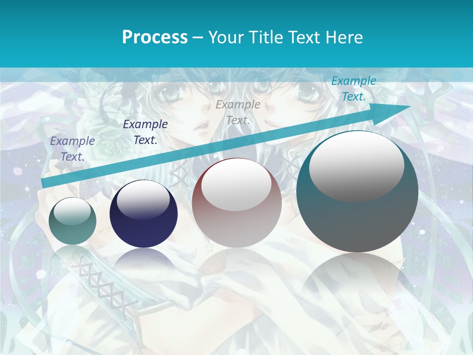 A Couple Of Anime Characters Hugging In Front Of A Blue Background PowerPoint Template