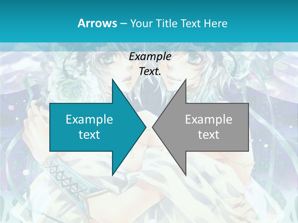 A Couple Of Anime Characters Hugging In Front Of A Blue Background PowerPoint Template