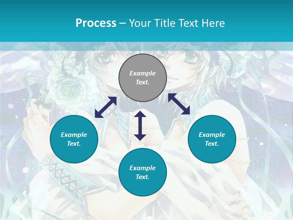 A Couple Of Anime Characters Hugging In Front Of A Blue Background PowerPoint Template