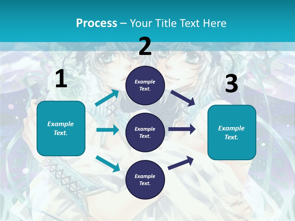 A Couple Of Anime Characters Hugging In Front Of A Blue Background PowerPoint Template