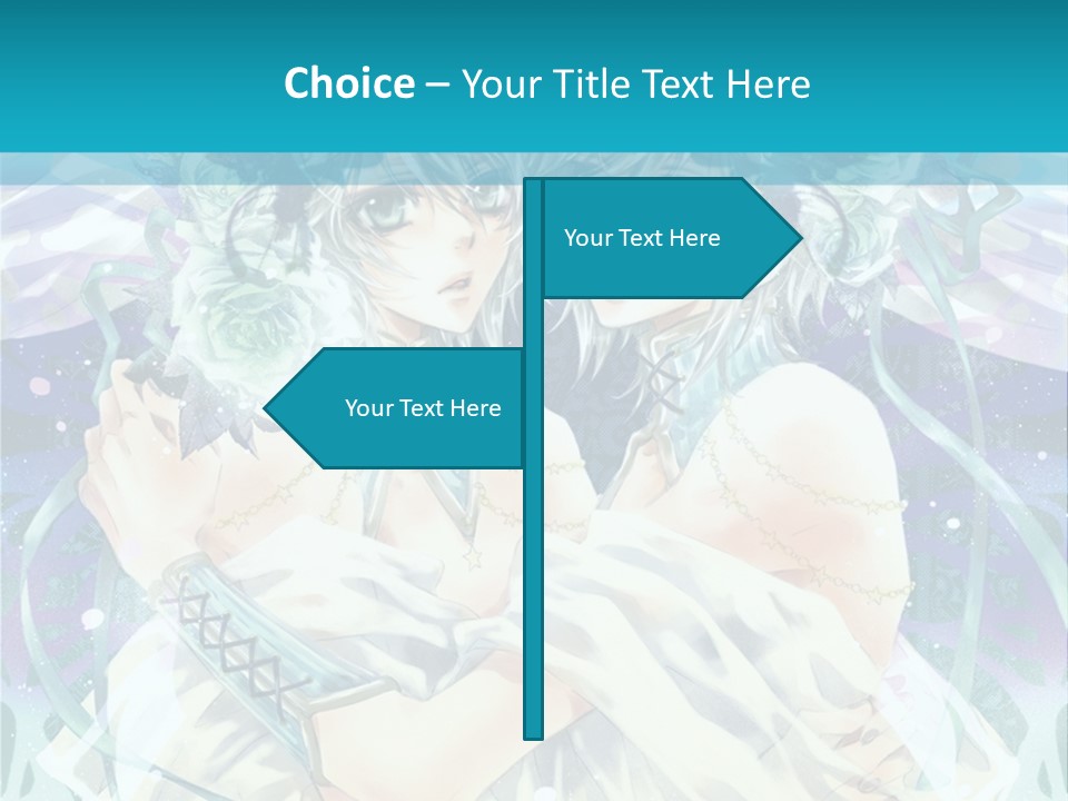 A Couple Of Anime Characters Hugging In Front Of A Blue Background PowerPoint Template