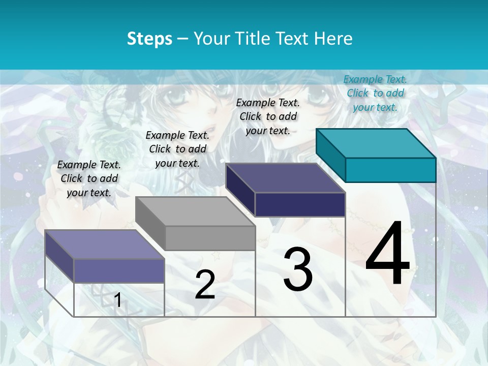 A Couple Of Anime Characters Hugging In Front Of A Blue Background PowerPoint Template