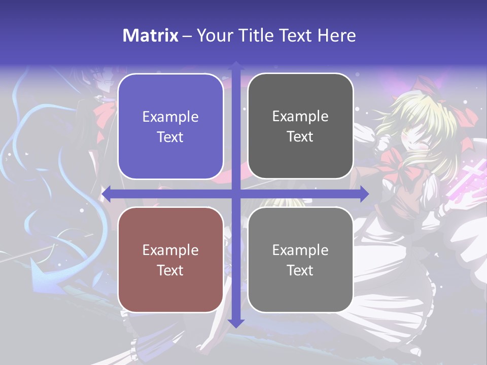 A Group Of Anime Girls In Front Of A Purple Background PowerPoint Template