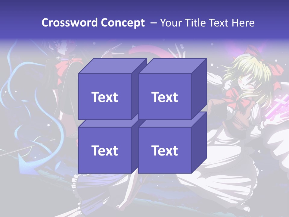 A Group Of Anime Girls In Front Of A Purple Background PowerPoint Template