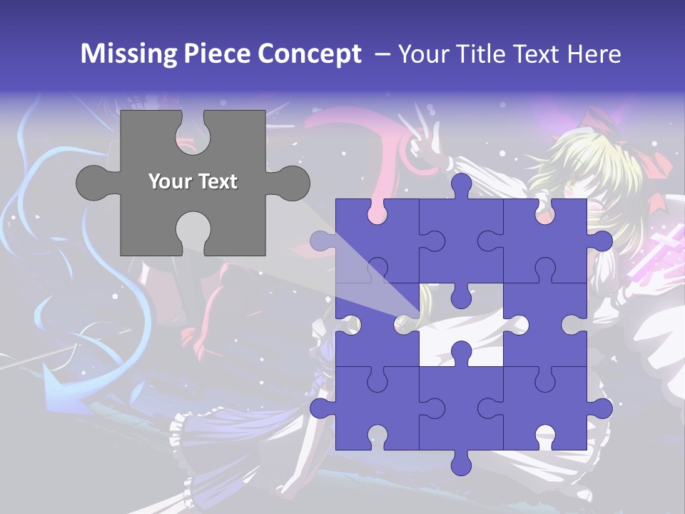 A Group Of Anime Girls In Front Of A Purple Background PowerPoint Template