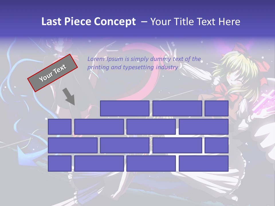 A Group Of Anime Girls In Front Of A Purple Background PowerPoint Template