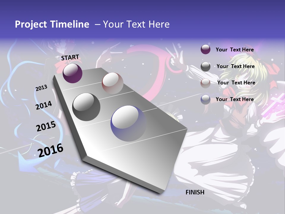 A Group Of Anime Girls In Front Of A Purple Background PowerPoint Template