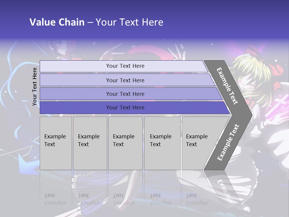 A Group Of Anime Girls In Front Of A Purple Background PowerPoint Template