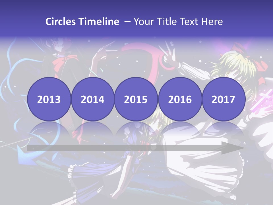 A Group Of Anime Girls In Front Of A Purple Background PowerPoint Template