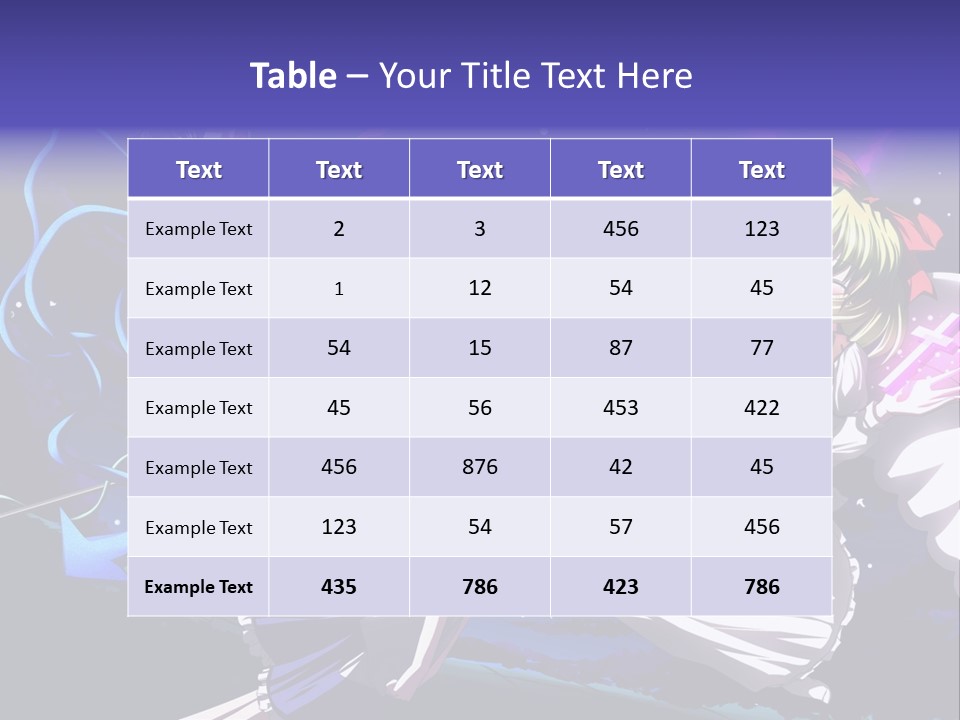 A Group Of Anime Girls In Front Of A Purple Background PowerPoint Template