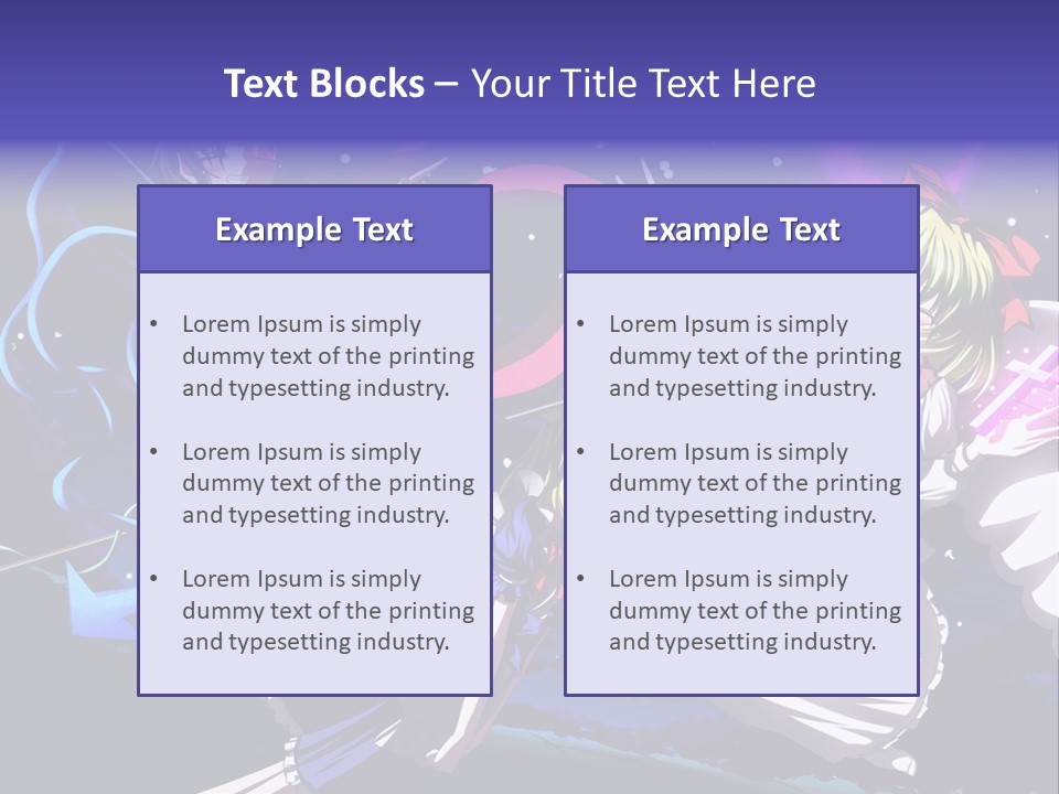 A Group Of Anime Girls In Front Of A Purple Background PowerPoint Template