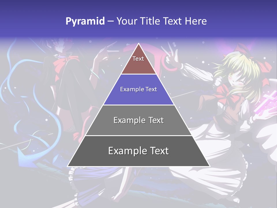 A Group Of Anime Girls In Front Of A Purple Background PowerPoint Template