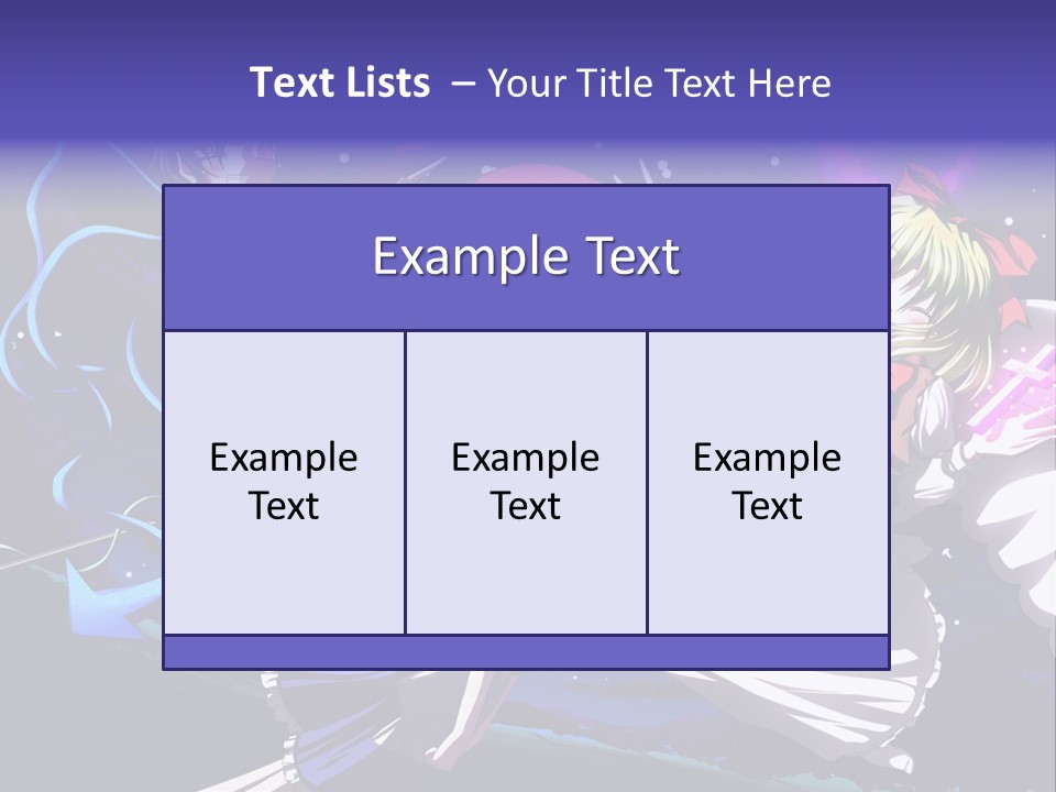 A Group Of Anime Girls In Front Of A Purple Background PowerPoint Template