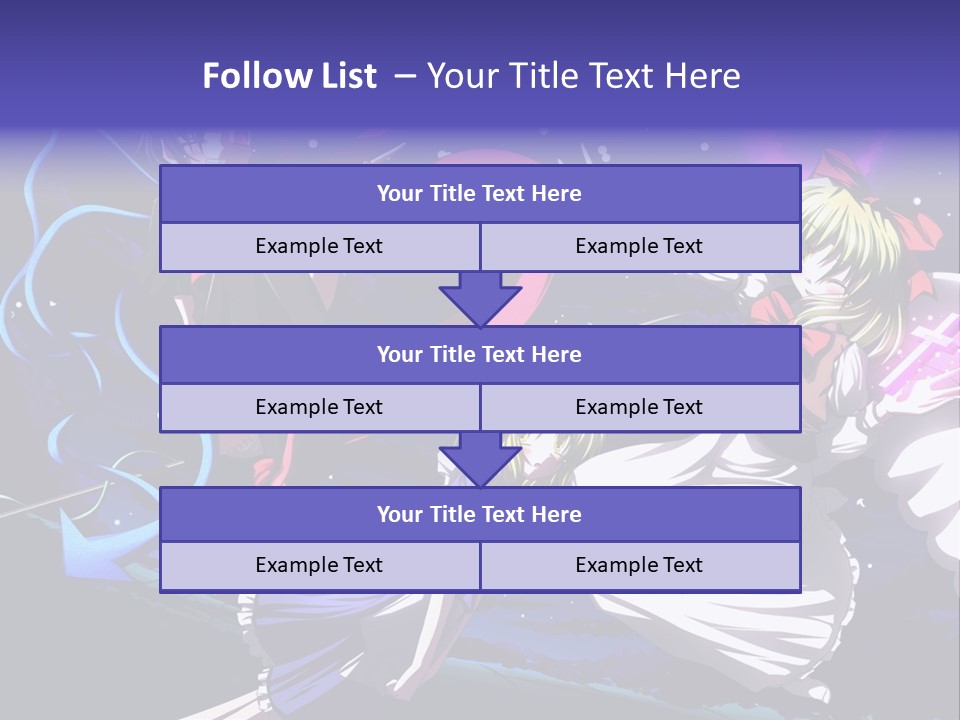 A Group Of Anime Girls In Front Of A Purple Background PowerPoint Template