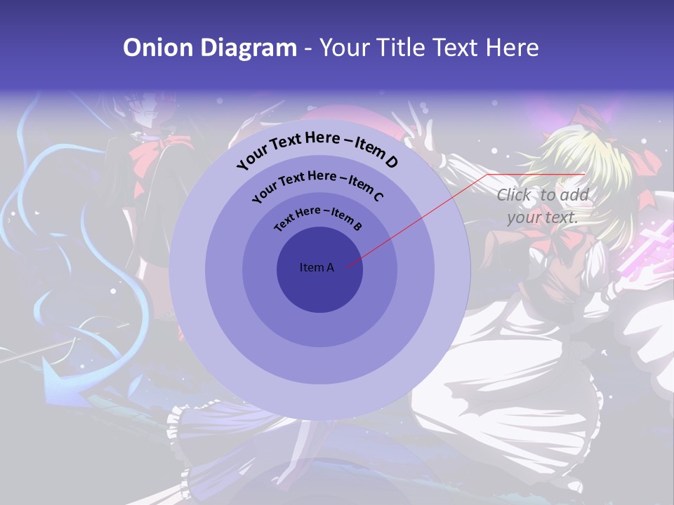 A Group Of Anime Girls In Front Of A Purple Background PowerPoint Template