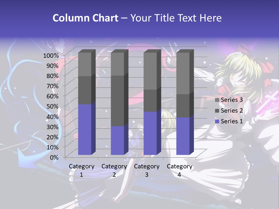 A Group Of Anime Girls In Front Of A Purple Background PowerPoint Template