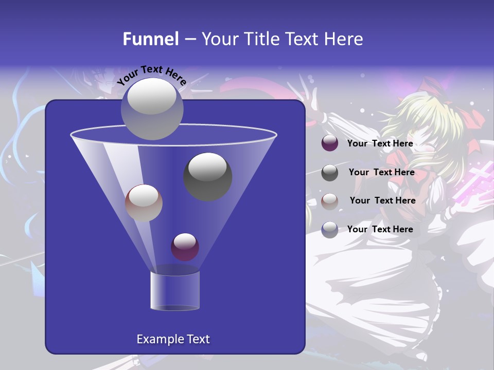 A Group Of Anime Girls In Front Of A Purple Background PowerPoint Template