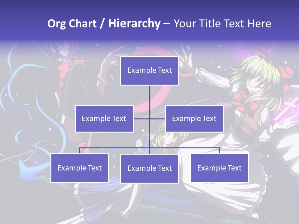 A Group Of Anime Girls In Front Of A Purple Background PowerPoint Template