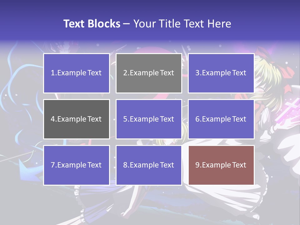 A Group Of Anime Girls In Front Of A Purple Background PowerPoint Template