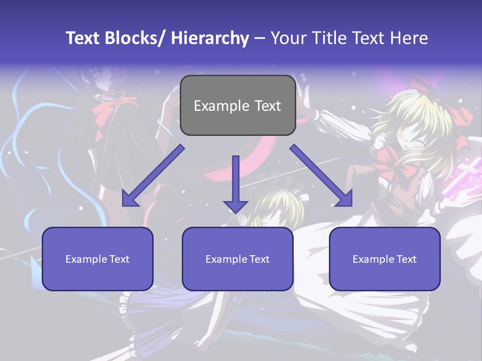 A Group Of Anime Girls In Front Of A Purple Background PowerPoint Template