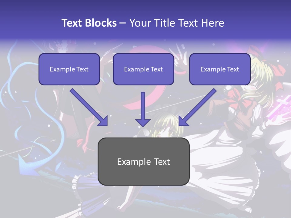 A Group Of Anime Girls In Front Of A Purple Background PowerPoint Template