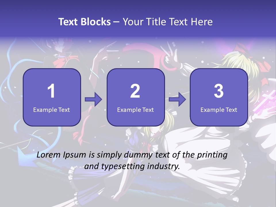 A Group Of Anime Girls In Front Of A Purple Background PowerPoint Template