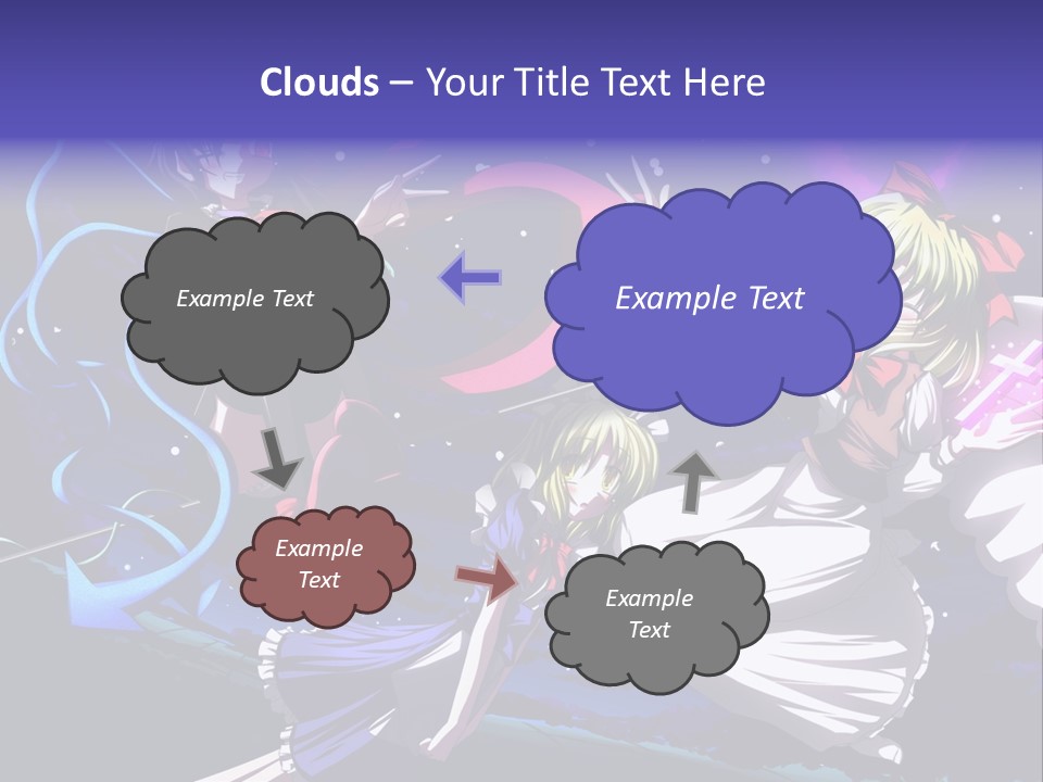 A Group Of Anime Girls In Front Of A Purple Background PowerPoint Template