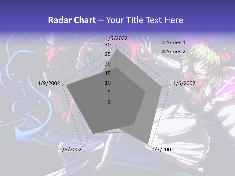 A Group Of Anime Girls In Front Of A Purple Background PowerPoint Template