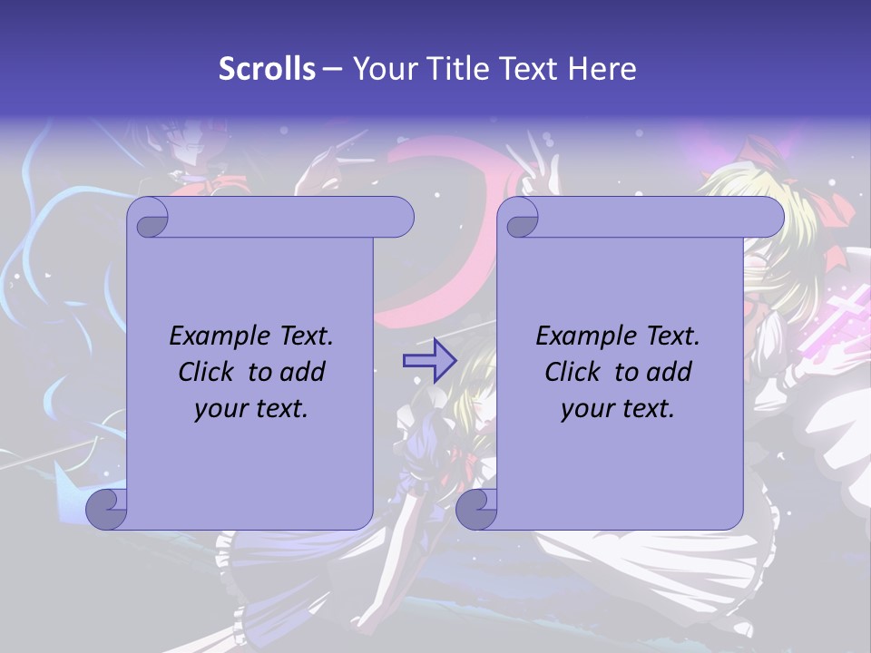 A Group Of Anime Girls In Front Of A Purple Background PowerPoint Template