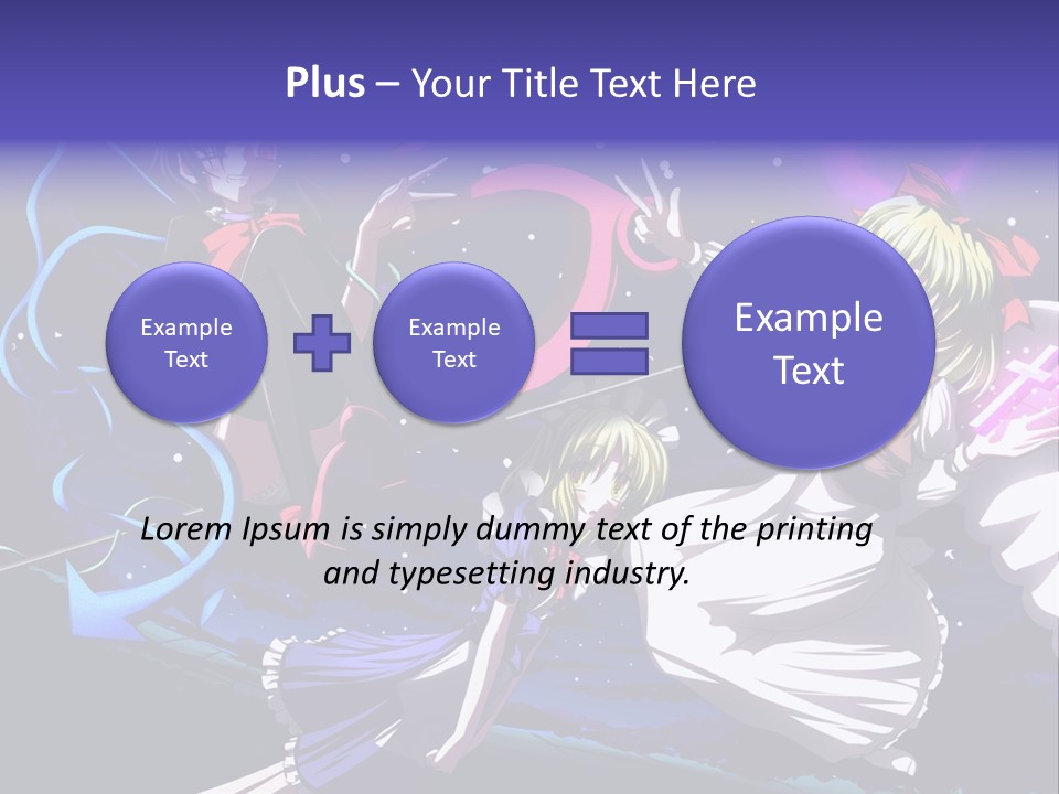 A Group Of Anime Girls In Front Of A Purple Background PowerPoint Template