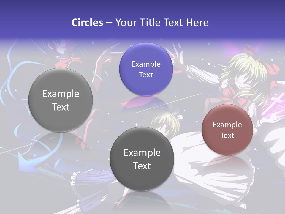 A Group Of Anime Girls In Front Of A Purple Background PowerPoint Template