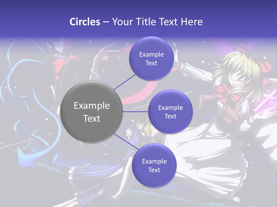 A Group Of Anime Girls In Front Of A Purple Background PowerPoint Template