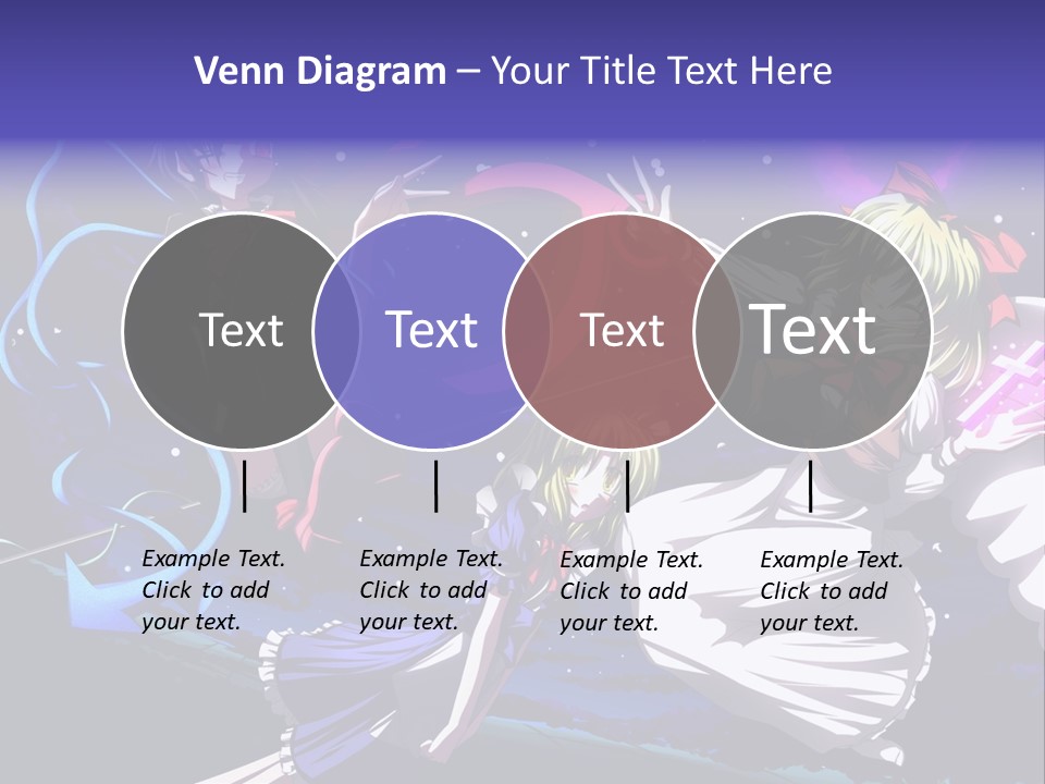 A Group Of Anime Girls In Front Of A Purple Background PowerPoint Template