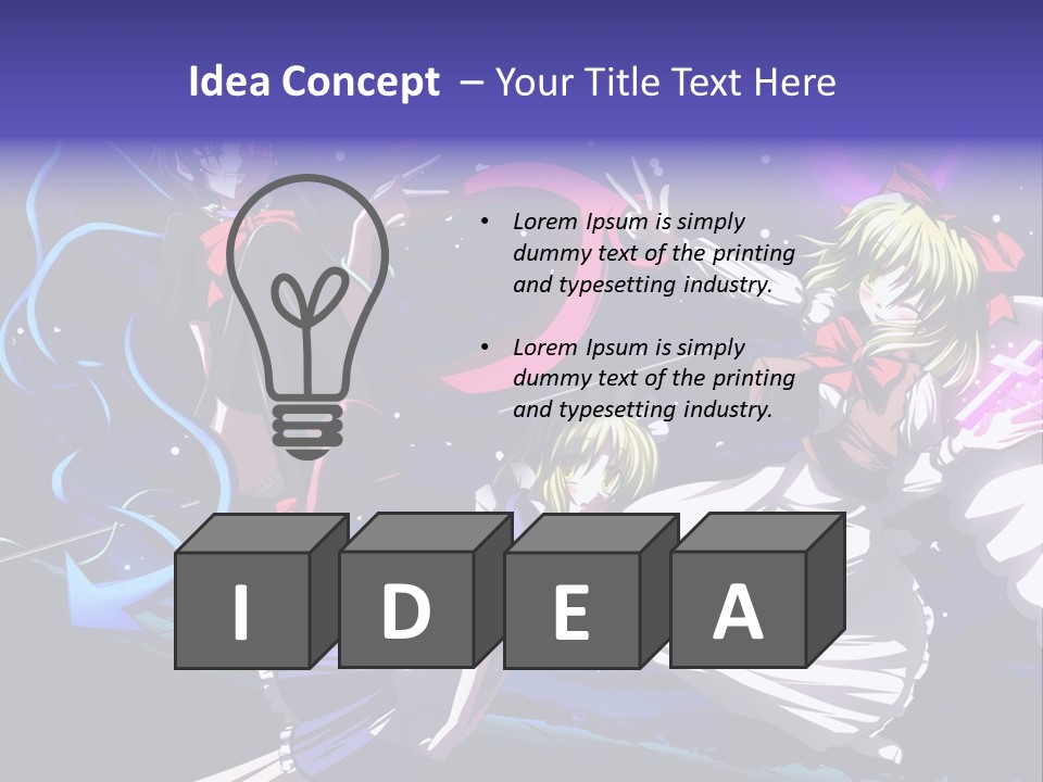 A Group Of Anime Girls In Front Of A Purple Background PowerPoint Template