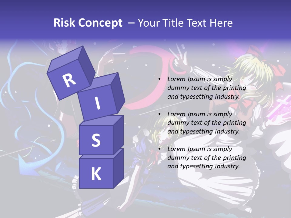 A Group Of Anime Girls In Front Of A Purple Background PowerPoint Template