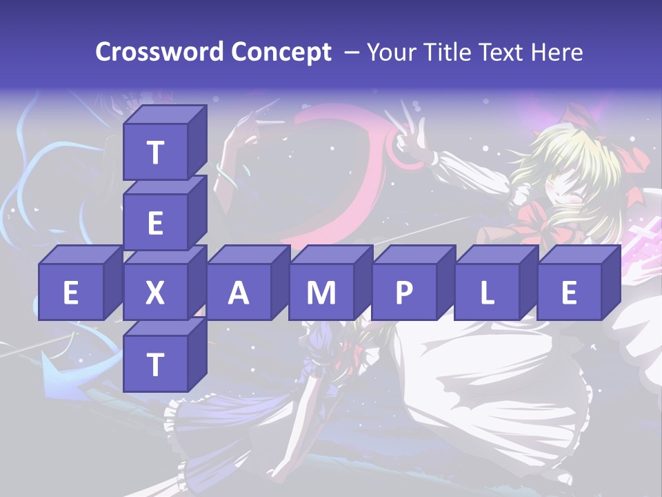 A Group Of Anime Girls In Front Of A Purple Background PowerPoint Template