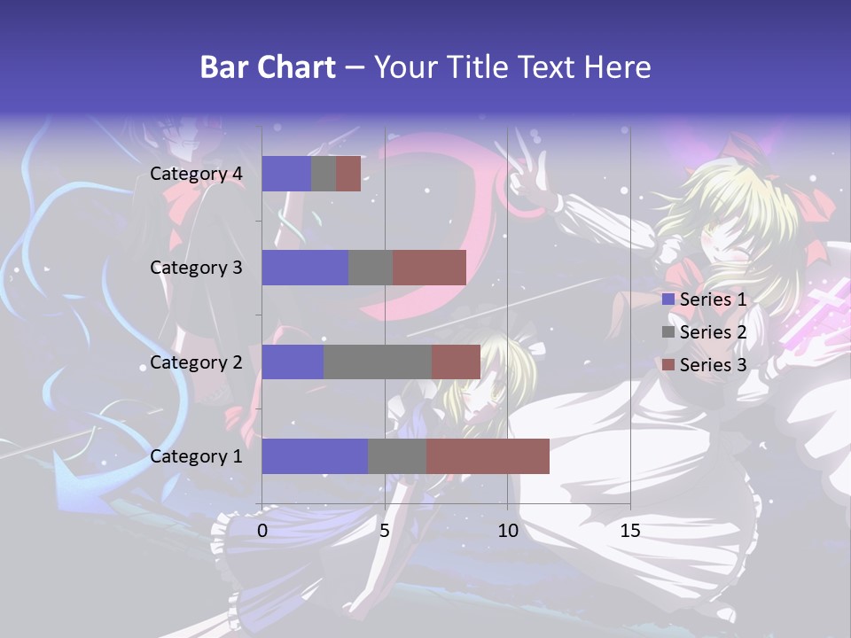 A Group Of Anime Girls In Front Of A Purple Background PowerPoint Template