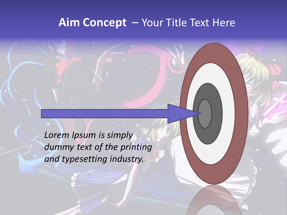 A Group Of Anime Girls In Front Of A Purple Background PowerPoint Template