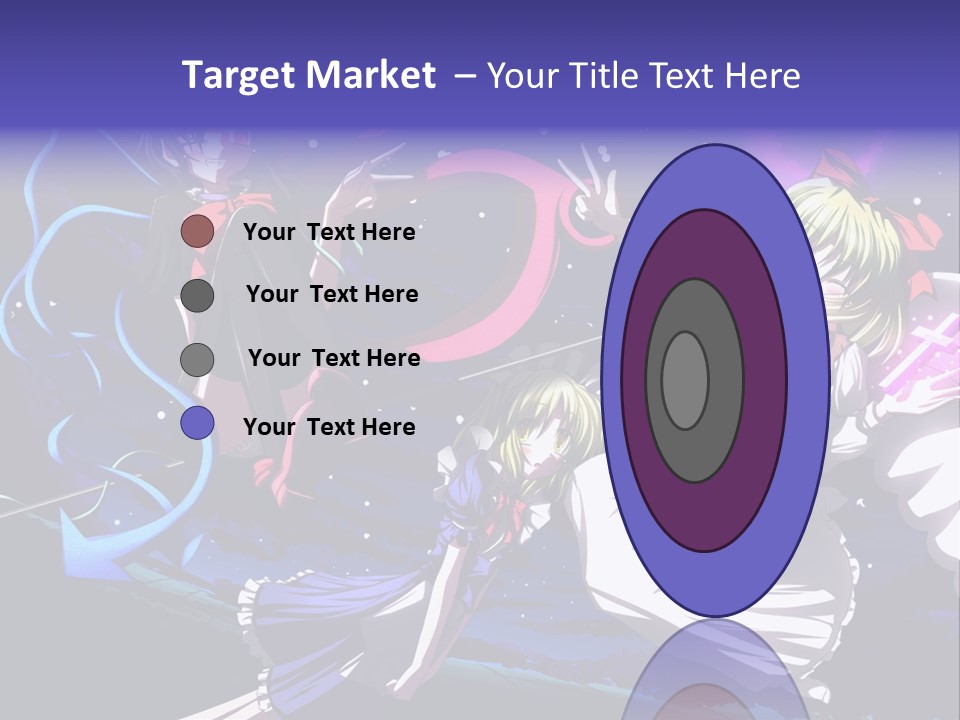 A Group Of Anime Girls In Front Of A Purple Background PowerPoint Template