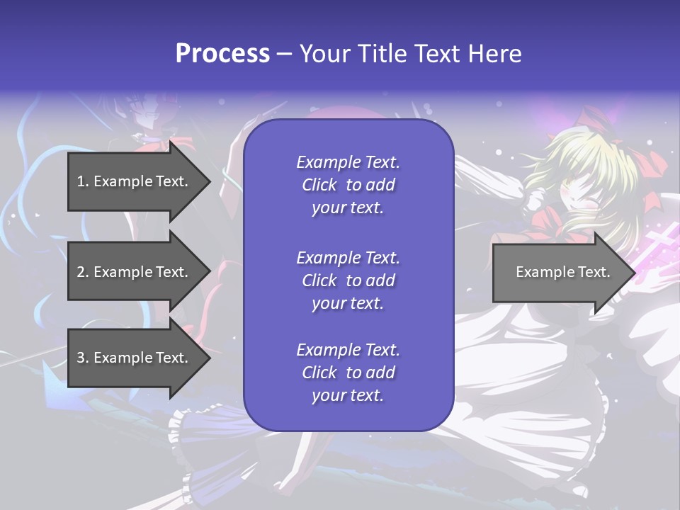 A Group Of Anime Girls In Front Of A Purple Background PowerPoint Template